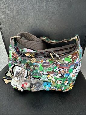 tokidoki Green Multi-Color Eco Character Shoulder Bag